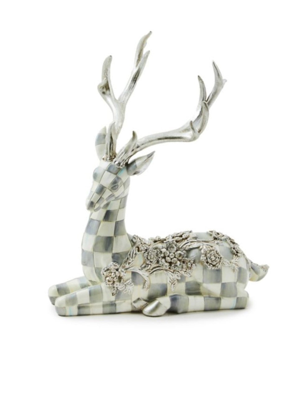 Sterling Check Resting Silver Garland Deer