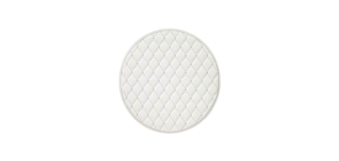 Quilted Diamond Placemat Antiqe White Silver Set of 2