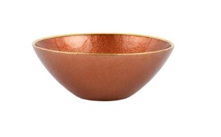 Metallic Glass Copper Small Bowl Set of 4