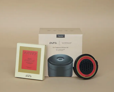 Votivo + Pura Car Diffuser Set with Red Currant