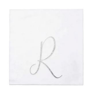 Papersoft Silver Monogram Cocktail Napkins R