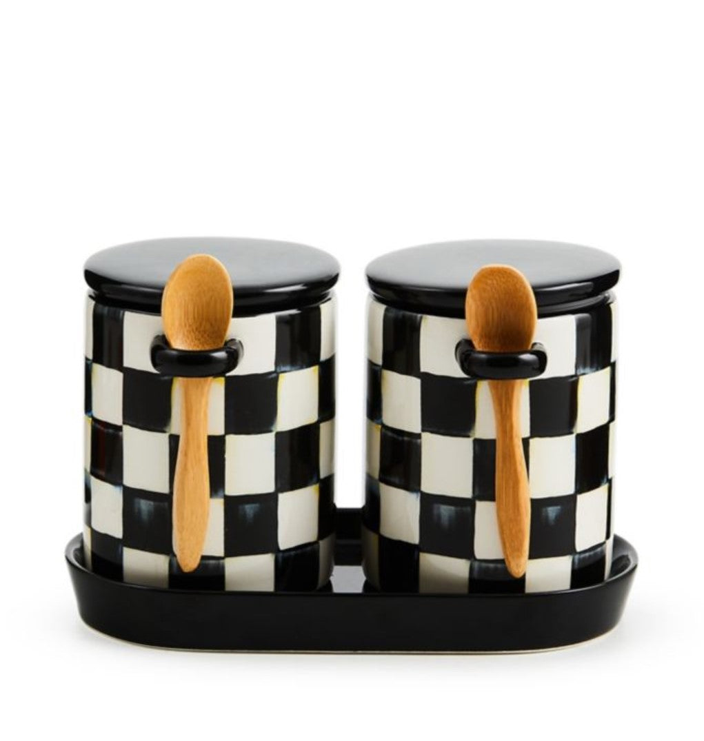 Courtly Check Farmhouse Canisters, Set of 2