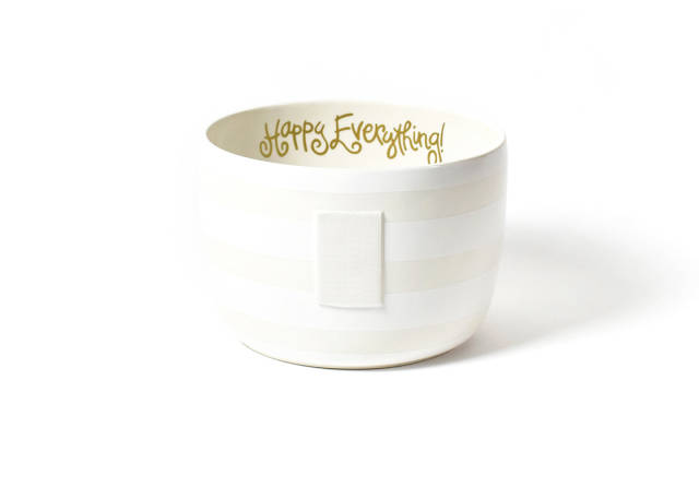 White Stripe Happy Everything Big Bowl