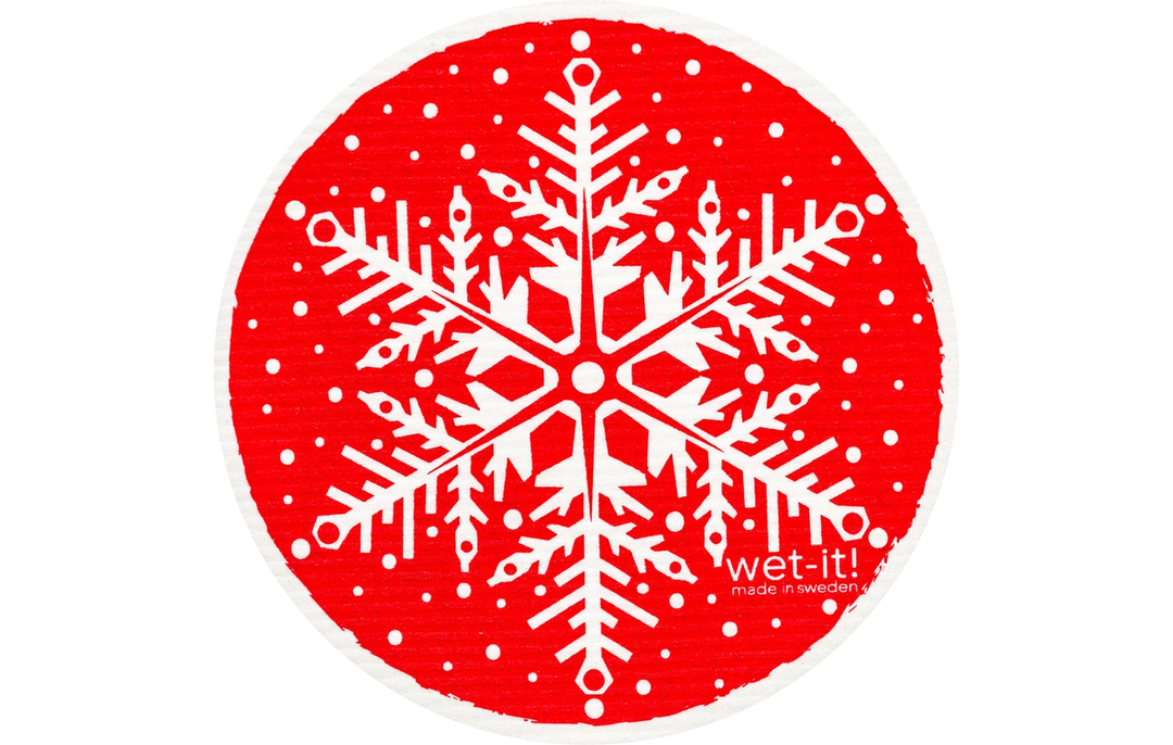 Snowflake Red Round