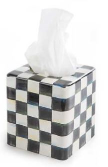 Courtly Check Enamel Boutique Tissue Box Cover