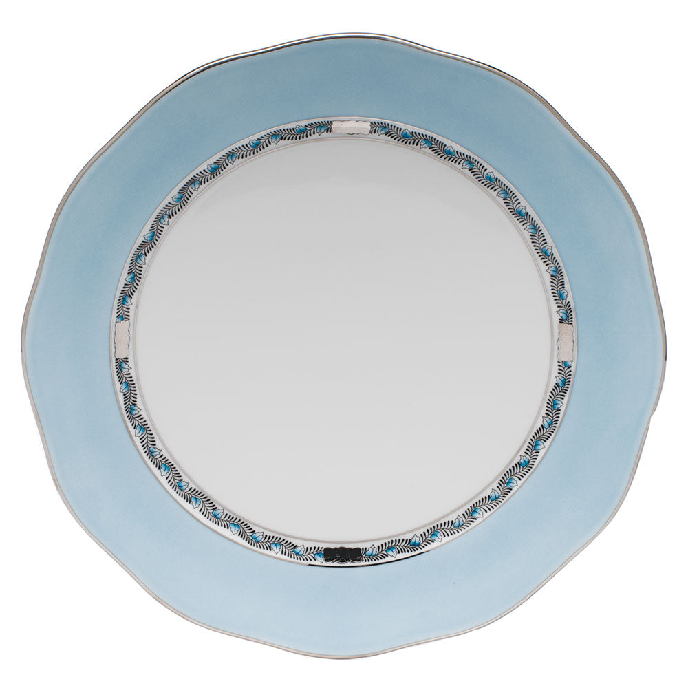 Silk Ribbon Turquoise & Platinum Charger