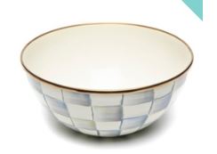 Sterling Check Enamel Everyday Bowl- Small