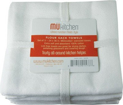 Flour Sack Towel Set of 3 White