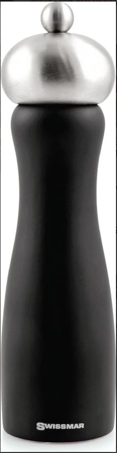 Belle Salt Mill Matte Black w/SS Top 8"