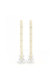 Rhinestone Dinner Candles Pearl S/2