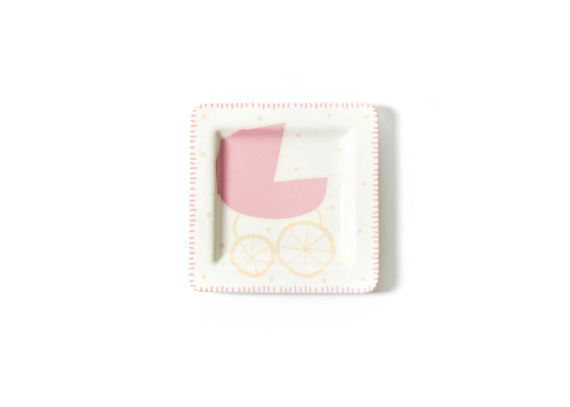 Square Plate 7.5" Baby Carriage-Girl