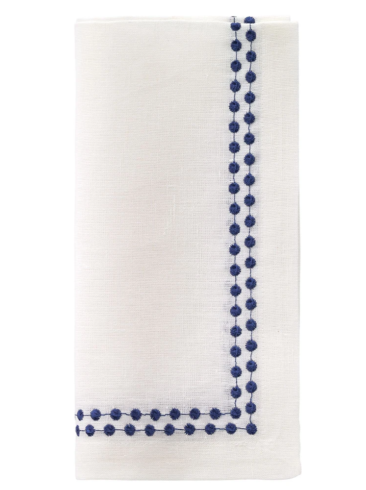 Pearls Navy Napkin Set of 4