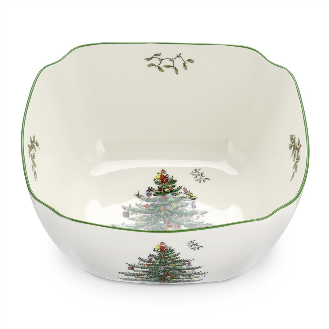 Christmas Tree Square Bowl 10 Inch