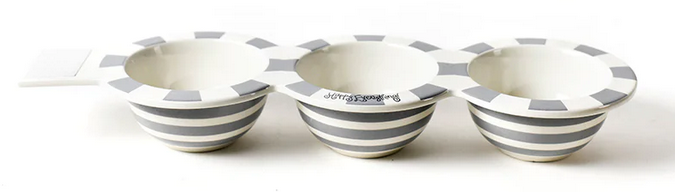 Happy Everything Stone Stripe Mini Trio Bowl