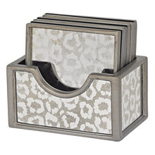Leopard Mirror 7 pc Coaster Set