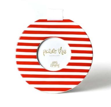 Red Medium Stripe Mini Round Frame