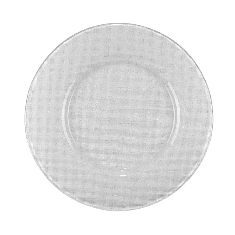 Verona Charger White Glitter