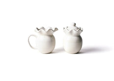Signature Ruffle Cream and Sugar Set White