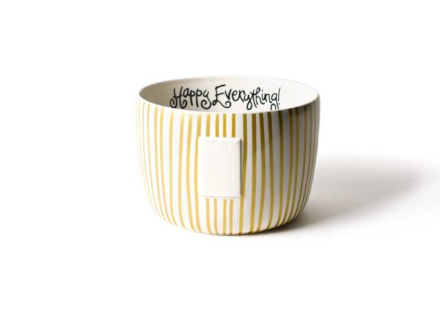 Gold Stripe Happy Everything Big Bowl