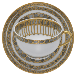 Syracuse Taupe Tea Cup and Saucer