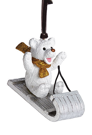 Sledding Teddy 2017 Ornament
