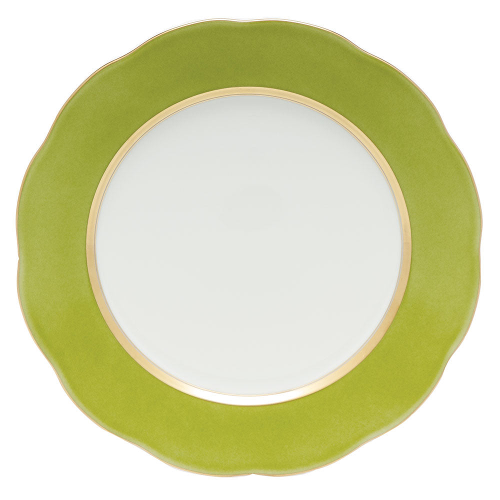 Silk Ribbon Olive Service Plate