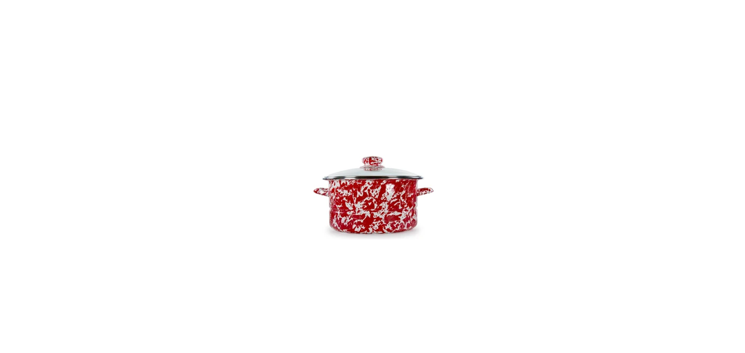 6 Qt Stock Pot Red Swirl