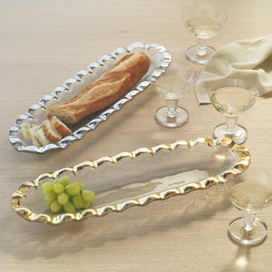 Ruffle Gold Baguette Tray 18 x 6"
