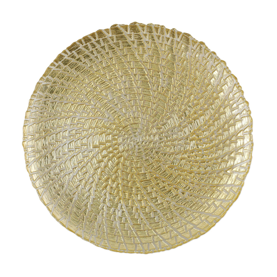 Rufolo Glass Gold Crocodile Plate/Charger
