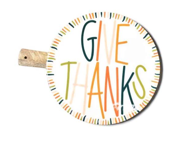 Give Thanks Dusk Mango Wood Medium Round Board