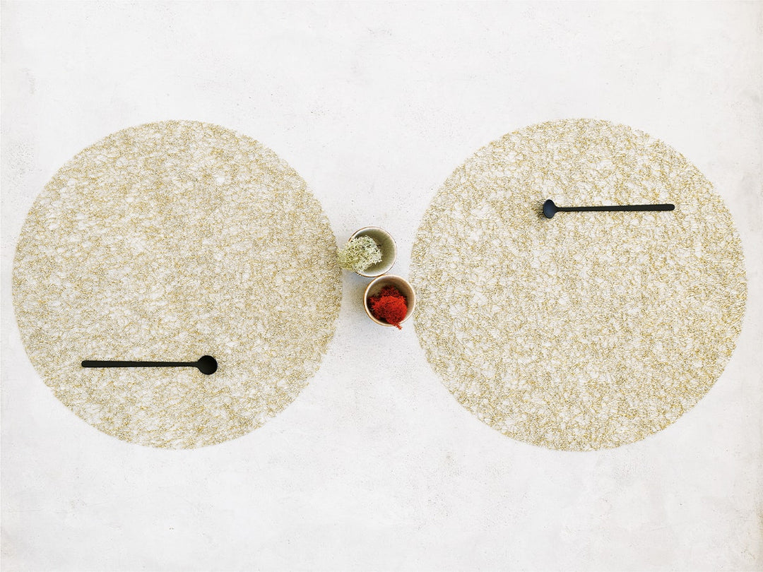 Metallic Lace Round Placemat 15.5" Gold