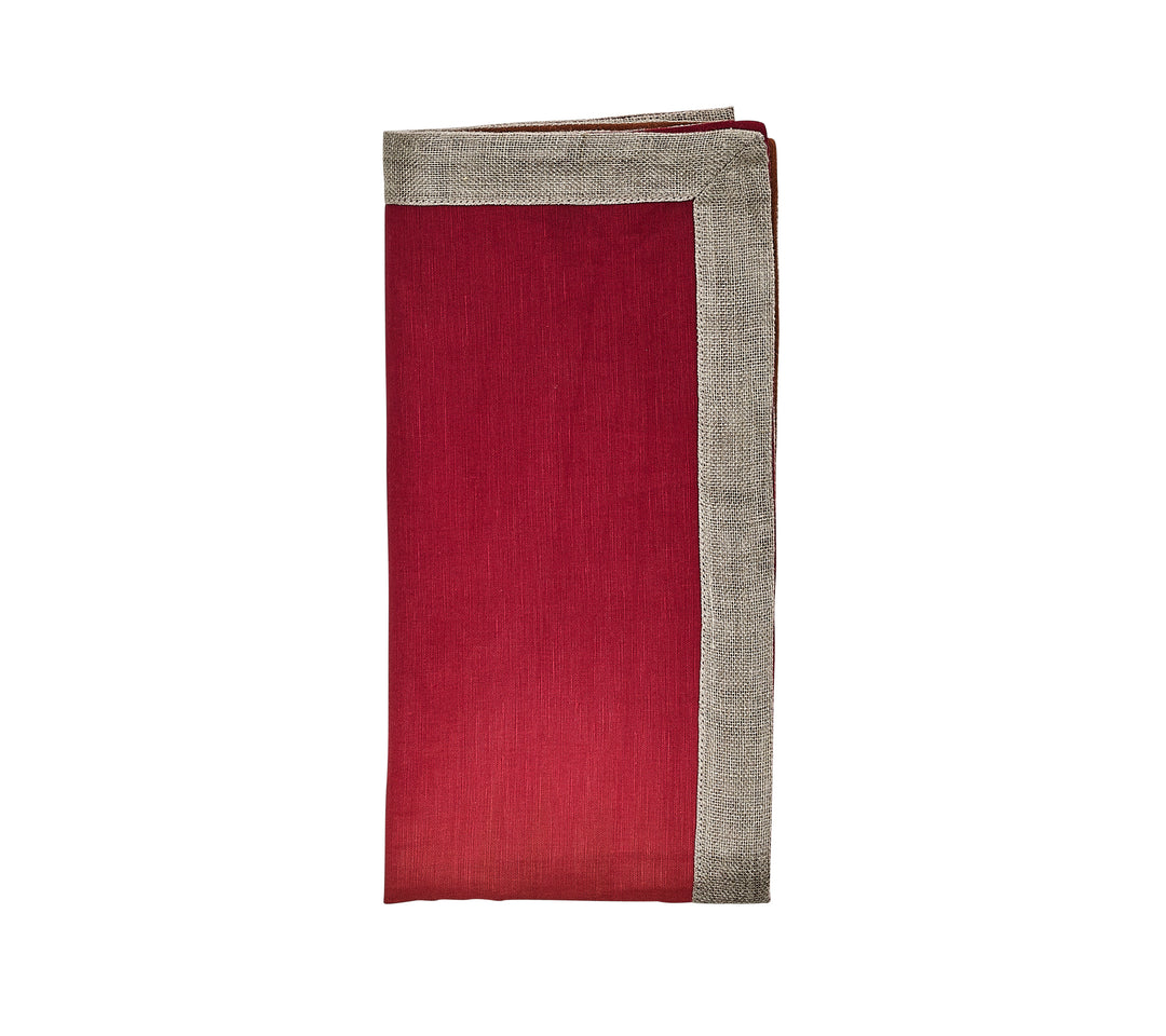Kim Seybert Napkin Dip Dye Cranberry and Orange Set of 2