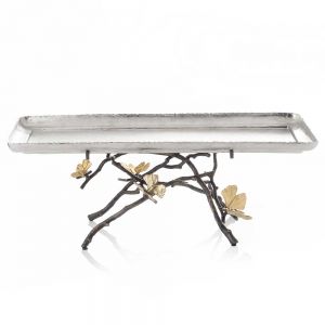 Butterfly Ginkgo Footed Centerpiece Tray
