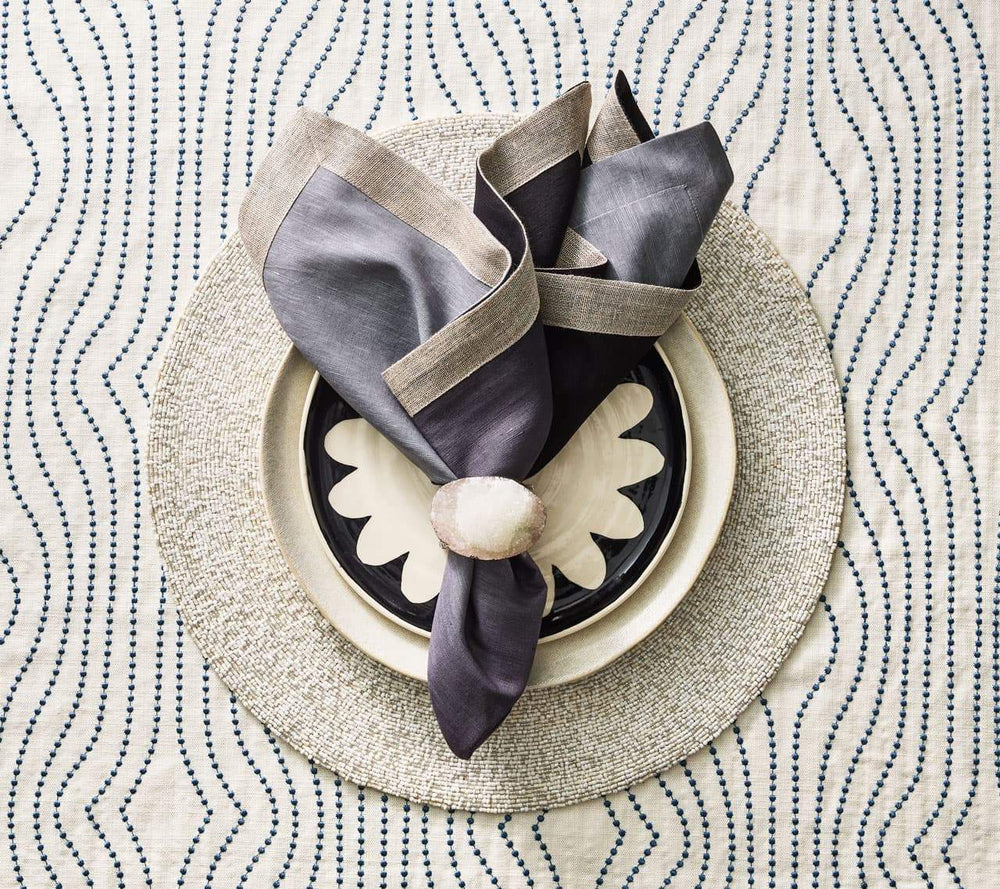 Kim Seybert Napkin Dip Dye Gray and Black Set of 4