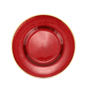 Metallic Glass Ruby Salad Plate Set of 2