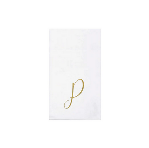 Papersoft Gold Monogram Guest Napkins - P
