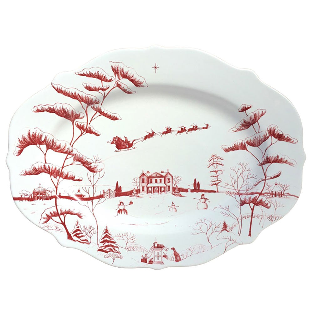 Country Estate Md Serv Platter Christmas Eve 15"