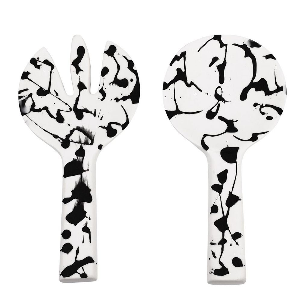 Jumbo Servers White w/ Black Splatter