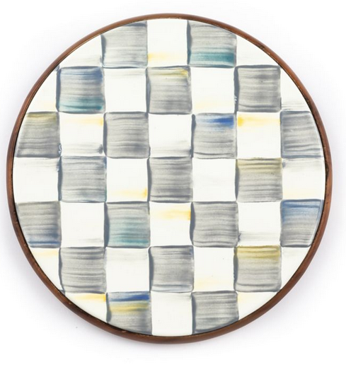 Sterling Check Enamel Trivet Large