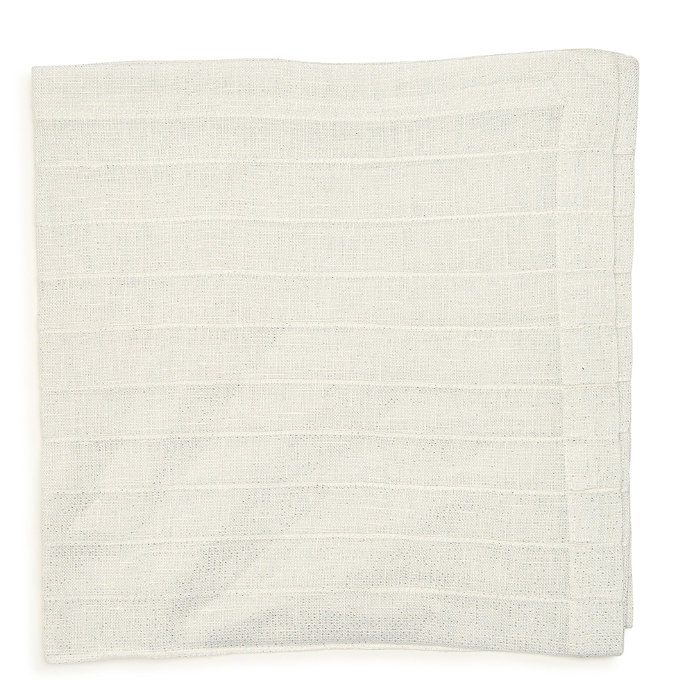 Pleated Metallic Napkin Silver/White Set of 8