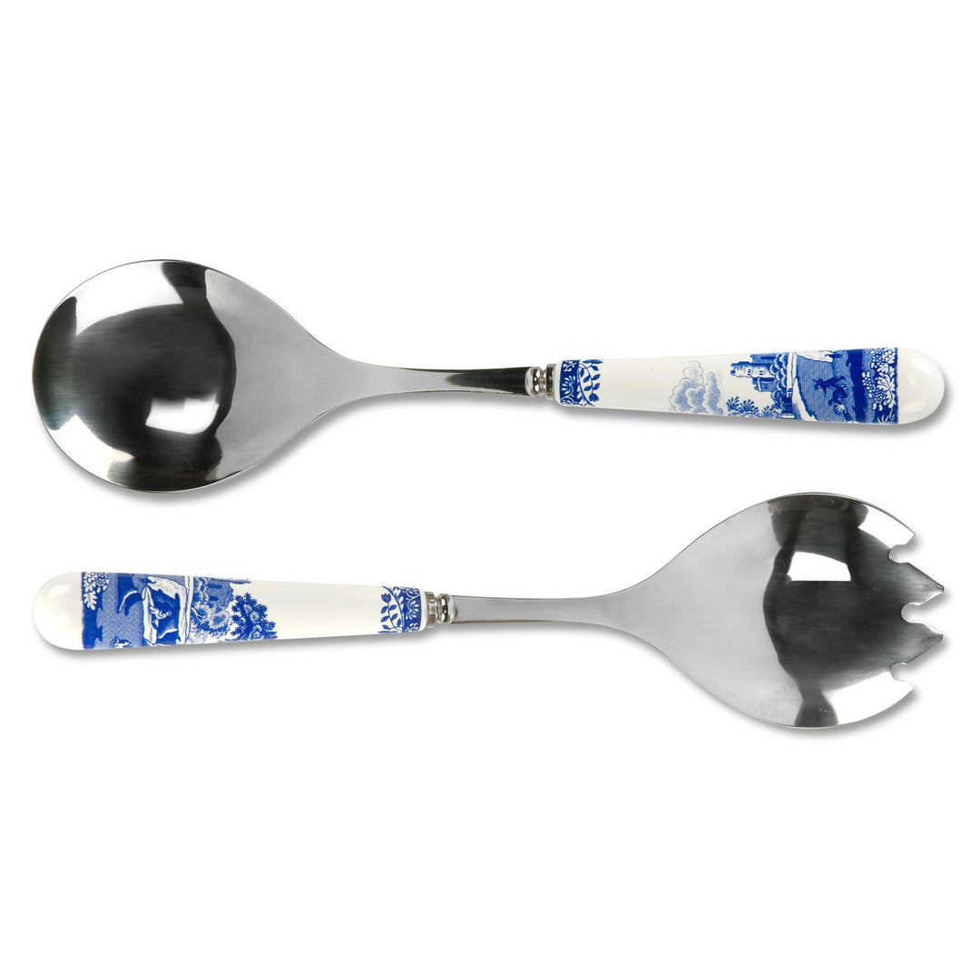 Spode Bue Italian Salad Servers S/2