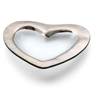 8" Heart Bowl W/ Platinum Thick Band