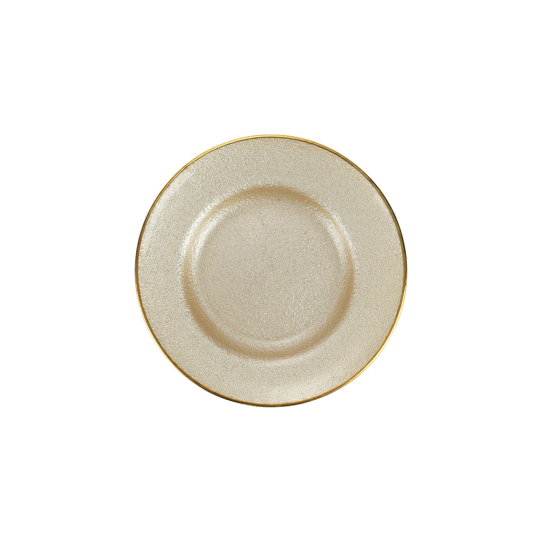Metallic Glass Pearl Salad Plate Set of 2