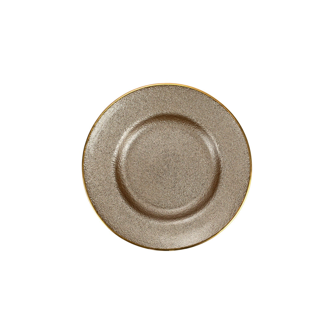 Metallic Glass Fawn Salad Plate Set of 2