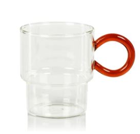 Batistta Tea & Coffee Glass- Amber Handle