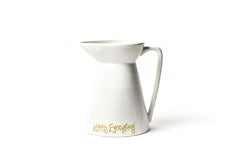 White Stripe Happy Everything Flare Pitcher