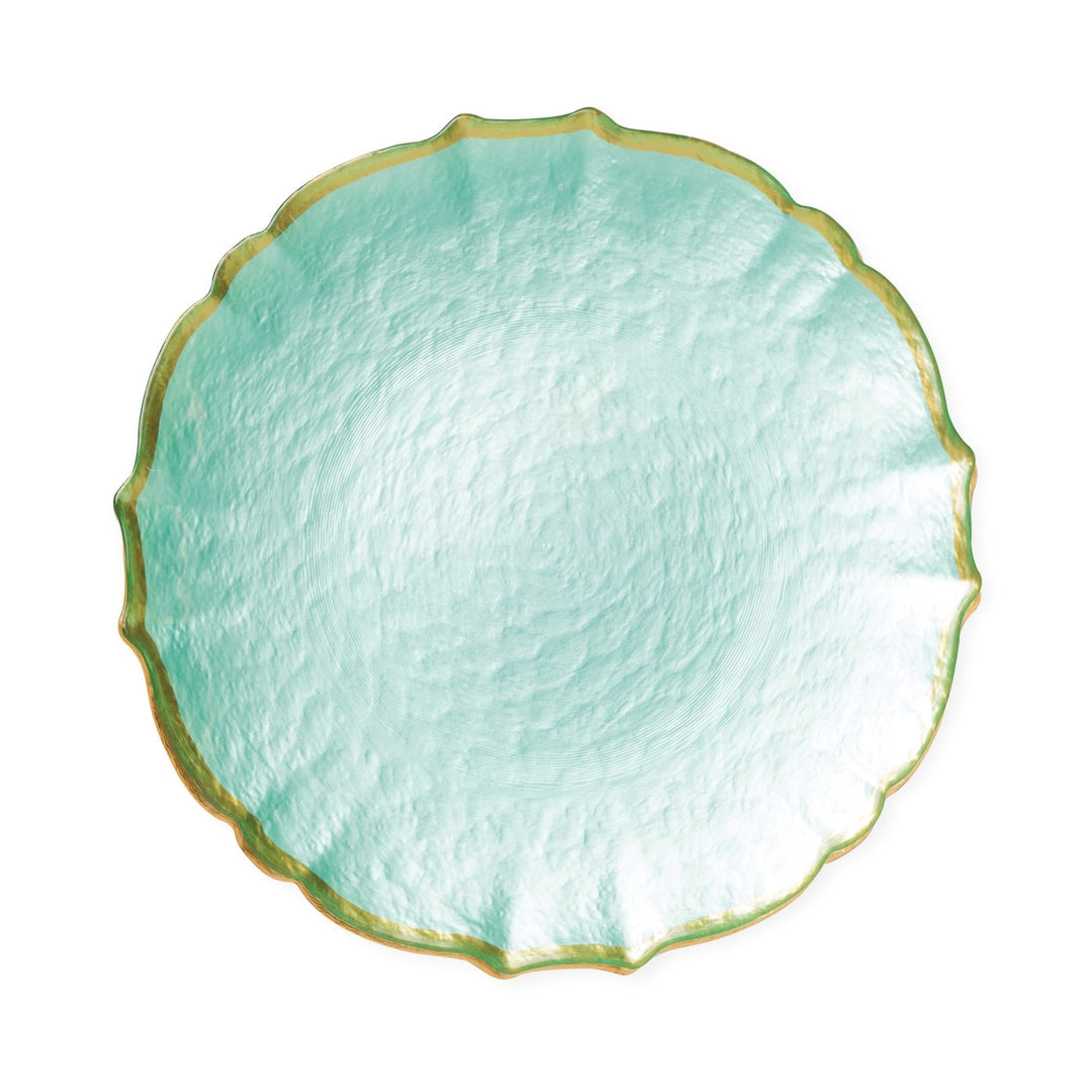 Pastel Glass Salad Plate Aqua