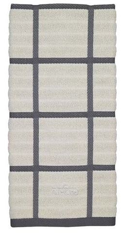 Check Kitchen Towel-Pewter