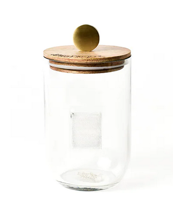 Small Mini Wooden Lid Glass Jar