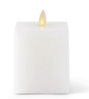 4.5 In. White Wax Indoor Square Luminara Candle